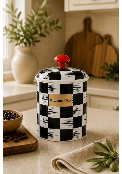 3'lü Modern Desenli Dekoratif Plastik Saklama Kabı Seti 2.5 L Çok Renkli
