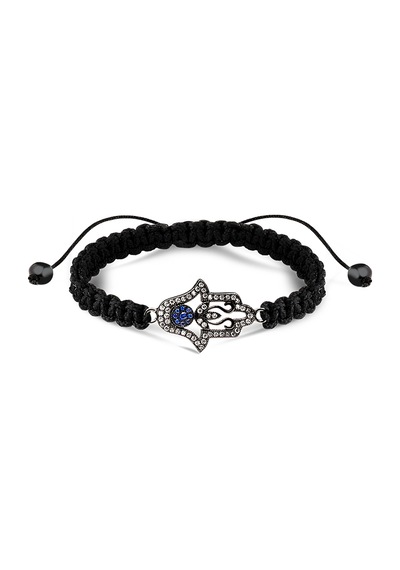 Kuyumcudukkani "hamsa"makrome İpli Bileklik- 40054-b-w-blk Beyaz