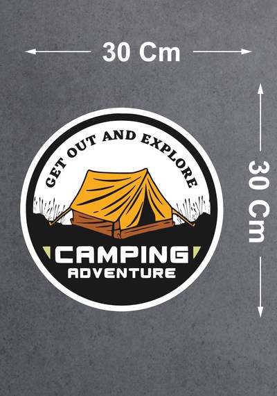 Camping Adventure Sticker - Araba Oto Off - Road Cam Karavan Sticker - 00165 30x30 Cm