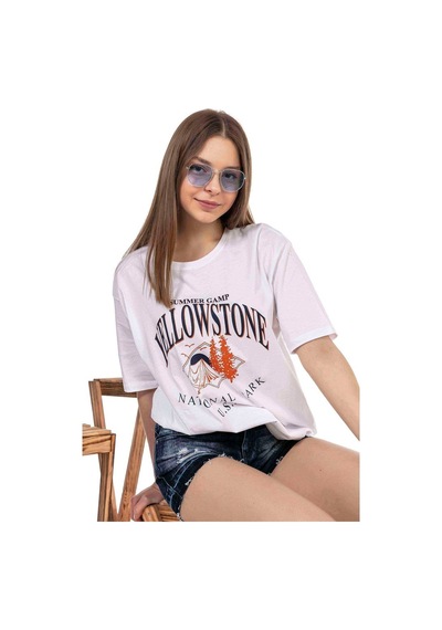 Kadın Oversize Yellowstone Baskılı Tshirt (534304808)