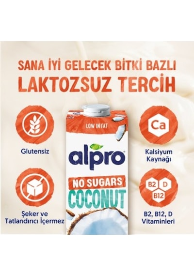 1 L Laktozsuz Vegan Hindistan Cevizi Sütü