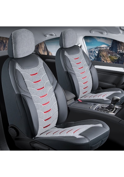 Volvo S60 2000-2004 Uyumlu Lüx Deri Detaylı Keten Oto Koltuk Kılıfı Ön Arka Takım Erciyes Füme