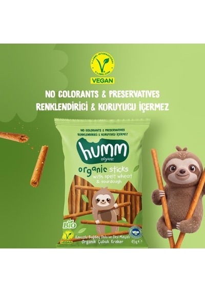 Kavuzlu Buğday Unlu Ve Ekşi Mayalı Çubuk Kraker, Vegan, Yüksek Lifli, Koruyucusuz, 45g Diğer