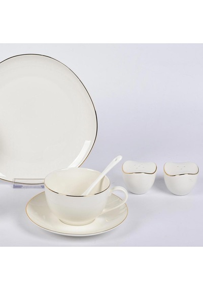 Vitale Elips Beyaz New Bone 32 Parça Kahvaltı Takımı Mtfk.0123 Krem