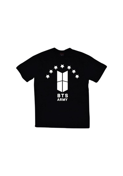 Bts, K-pop Müzik Grubu Baskılı Unisex %100 Pamuk Siyah T-shirt SIYAH