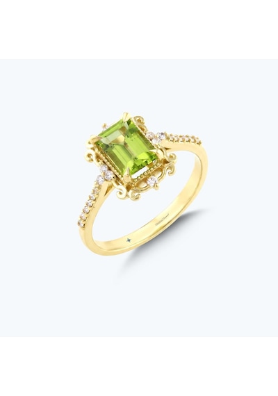 Altınbaş Pırlanta Yeşil Topaz Emerald Yüzük Pnf046yıo-14k