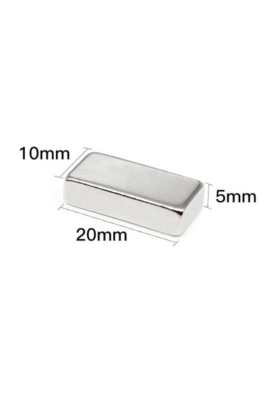 2 Adet Güçlü Dikdörtgen Neodyum Mıknatıs, 20x10x5 Mm Magnet, N35 Kalite