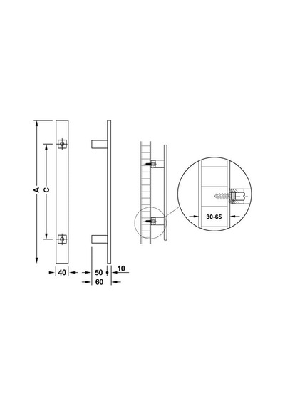 Hafele Çekme Kol Cosimo 450mm Parlak Krom