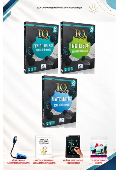 2026-2027 Paraf Yayınları 8. Sınıf 3 Kitap Seti - Fen Bilimleri, İngilizce Ve Matematik Iq