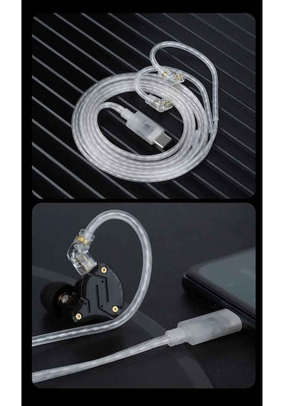 Kz Type-c Gümüş Dac Kulaklık Kablosu Mikrofonlu