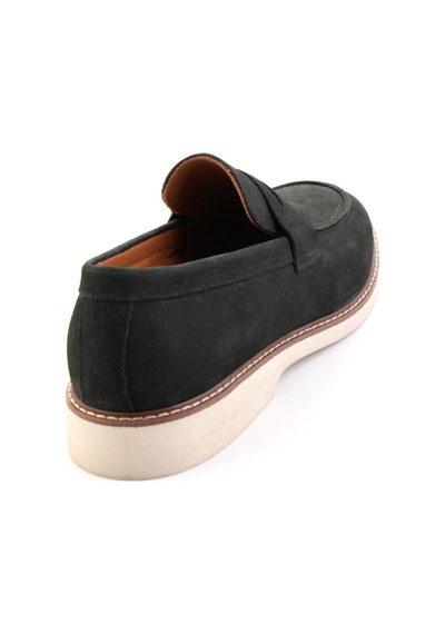 Bambi Siyah Hakiki Deri Erkek Loafer Ayakkabı E01547010701 Siyah