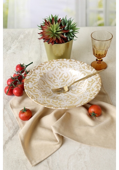 Keramika Vintage Gold Ege Makarna Tabağı 28 Cm 22706 Sarı