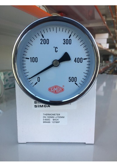 Simga 100 MM 500 Derecec 70 Cm Dalma Boyu Kara/taş Fırın Termometresi