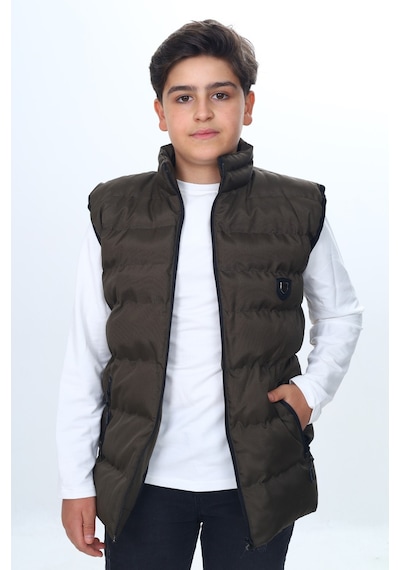 Toontoy Kids Toontoy Erkek Çocuk Göğsü Armalı Şişme Yelek Haki