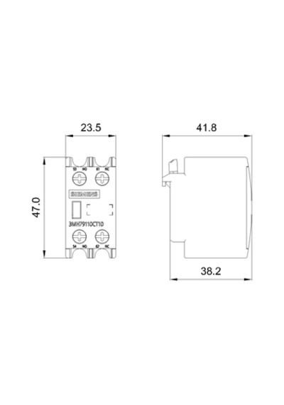 Siemens 3mh7911-0ct10 Sinoplus İlave Yardımcı Kontak Boy:0-1-2-3-4, 1no+1nc, Önden Üstten