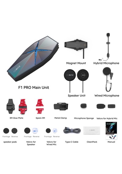 Asmax F1 Pro Mesh Ve Sesli Komut İnterkom Shiny Blue