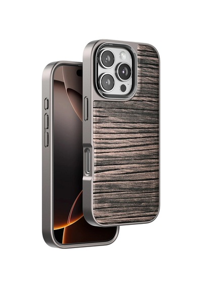 Apple  Uyumlu  iPhone 16 Pro Wave Kapak Kahverengi