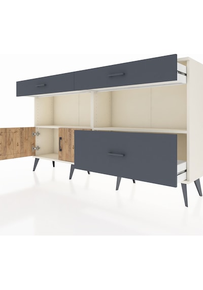 Arges Konsol 2 Raflı 3 Çekmeceli 2 Kapaklı 176x30x99 Aytaşı-çam/a Aytaşı-çam/antrasit Arges Konsol 2 Raflı 3 Çekmeceli 2 Kapaklı 176x30x99 Aytaşı-çam/a Aytaşı-çam/antrasit