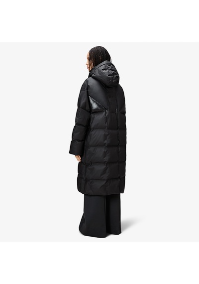 Rains Alta Long Puffer Erkek Siyah Mont