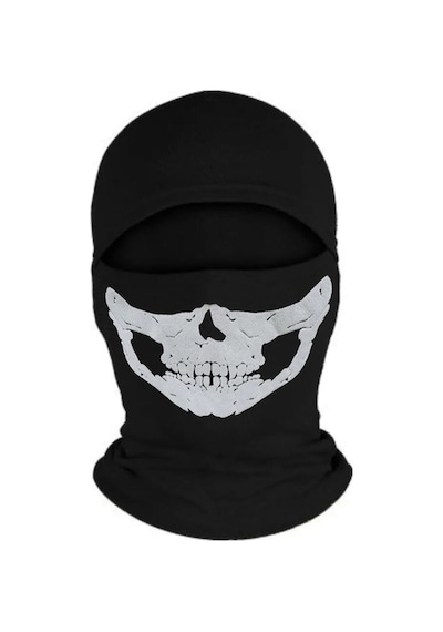 Belifanti Collection Unisex Siyah Kurukafa Termal Kar Maskesi İskelet Maske Beden Tek Siyah
