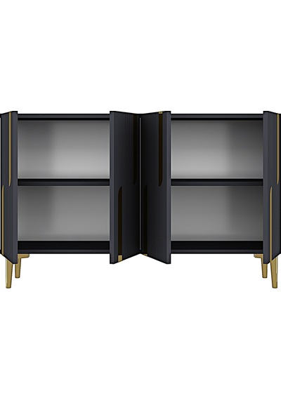 Ka1231ag Nota Konsol Ve Tv Sehpası Antrasit -gold 120cm Antrasit-gold