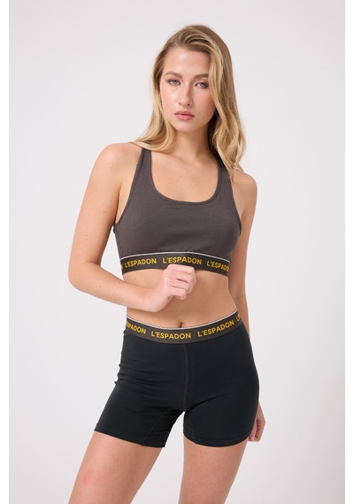 Athleshorts Yüksek Bel Kadın Uzun Boxer Şort-3266 Siyah