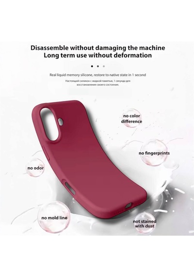 Apple Uyumlu iPhone 17 Kılıf Kamera Çıkıntılı Yumuşak Silikon İçi Kadife Lansman Kapak . Bordo