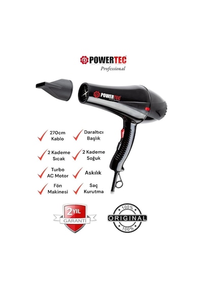 Powertec TR-901 Profesyonel Fön Makinesi