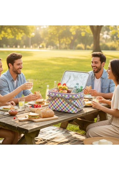 20 Lt Piknik Sepeti 1113 Picnic Bag -349 Çok Renkli