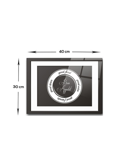 Decorita Cam Kesme Tahtası | Good Food - Siyah Fon | 30x40cm