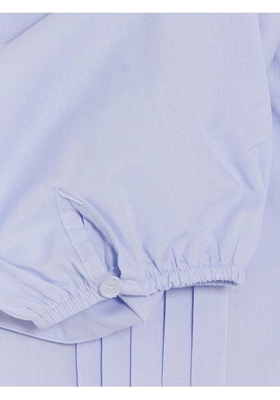 Lcw Modest Mavi Pileli Kuşaklı Oversize Kadın Gömlek Tunik