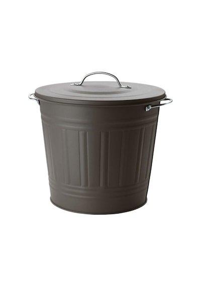 Ikea Knodd Çöp Kutusu 16 Litre, Çelik, Gri Renk Kapaklı Gri
