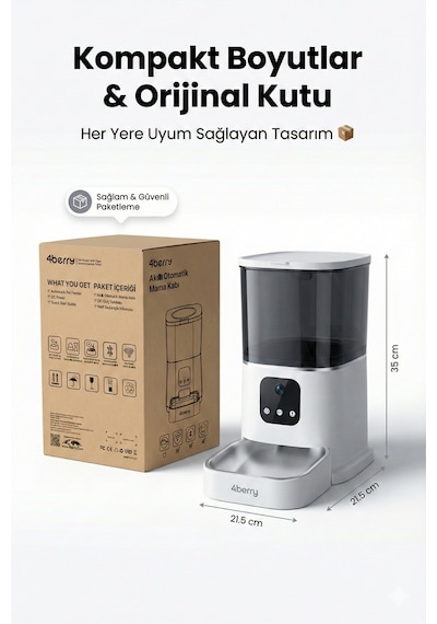 Otomatik Mama Kabı Wifi Kontrollü 6l Akıllı Kedi & Köpek Mama Makinesi