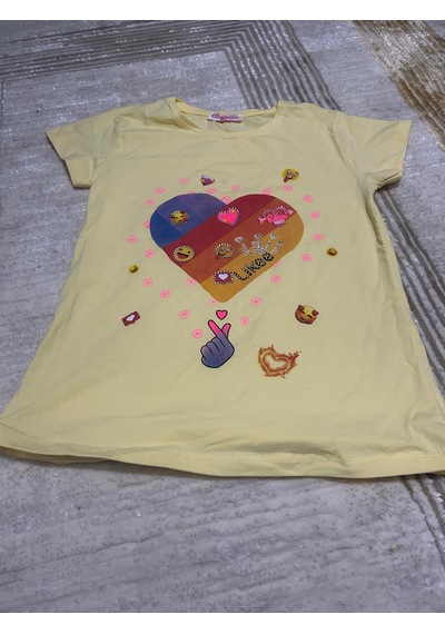 Monili Kız Çoçuk T-shirt SARI