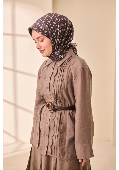 Silk Home Twill İpek Eşarp - 11479-35 Vizon