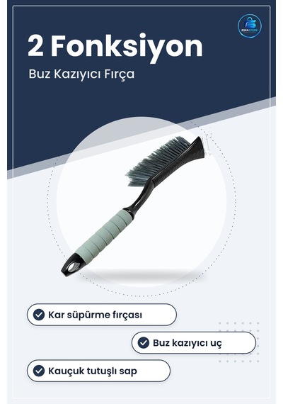 Araç Camı Kar Süpürgesi Buz Kazıyıcı Fırça 53 Cm Kauçuk Saplı Kış Diğer