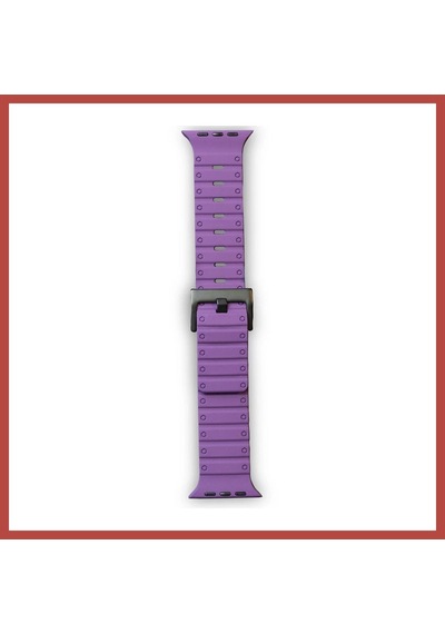 Bezos Watch 42mm Uyumlu Magnus Mıknatıslı Silikon Kordon - Mor Erdotıca