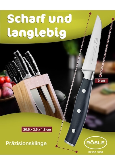 Rösle Tradition Sebze Bıçağı 12102 - Paslanmaz Çelik 9 Cm