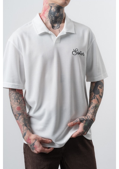 Respire Erkek Senor Yazılı Polo Yaka Regular Fit T-shirt Ekru Respire Erkek Senor Yazılı Polo Yaka Regular Fit T-shirt Ekru