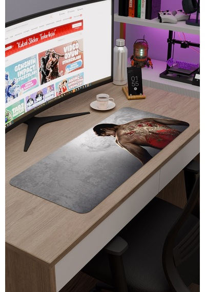 Yakuza Kaymaz Dikişli Kauçuk Oyuncu Mousepad V5 - 70x30 Xl Gaming Mouse Pad Fare Altlığı