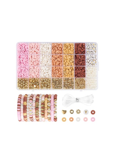 Yakl. 2680 Adet Heishi Boncuk Seti, 6 Mm Polimer Kil Boncuk, 6 Renkli Kil Boncuk, Bileklikler, Bileklikler İçin Kendin Yap Boncuklar, Kolyeler, Küpeler İçin Elastik İp İle Kendiniz Yapın