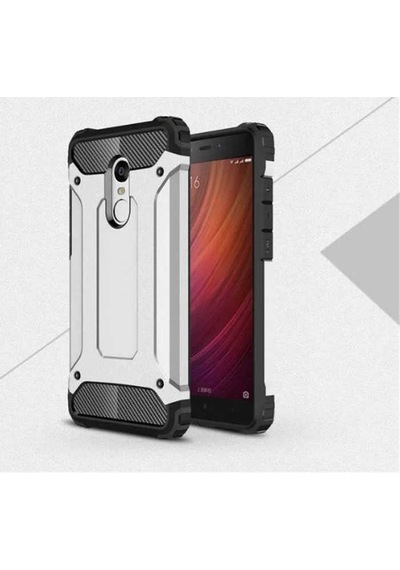 Kilifone - Xiaomi Redmi Note 4x Uyumlu - Kılıf Çift Katman Koruyucu Crash Military Tank Kılıf - Gri Gri