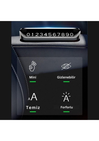 Coofbe Premıum Kapaklı Gizlenebilir Araç Park Telefon Numaratörü Geçici Park Telefon Numaratörü