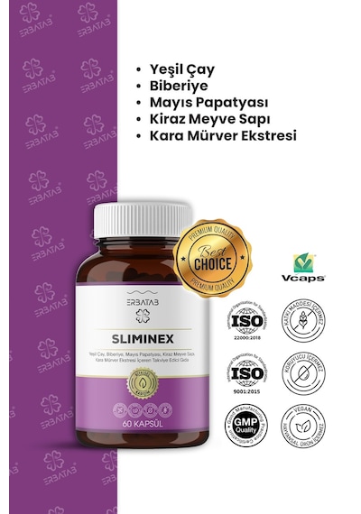 Erbatab Sliminex Takviye Edici Gıda 60 Kapsül