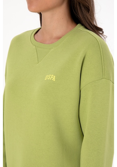 U.S. Polo Assn. Kadın Fıstık Yeşili Şardonlu Bisiklet Yaka Basic Sweatshırt 50313586-VR087