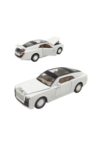 Rolls-royce Phantom 1:36 Ölçekli Metal Model Araba - Işıklı Ve Sesli Kapıları Açılan Araba Beyaz