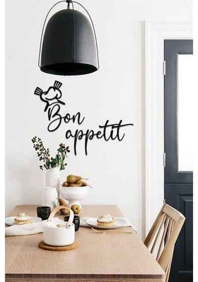 Tr Bon Appetit Yazılı Dekoratif Ahşap Tablo Genel