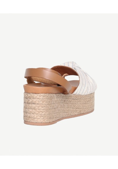Yargıcı Kumaş Bantlı Espadril Sandalet 26ykay4021x 057 Taba