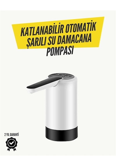 Katlanabilir Şarjlı Damacana Su Pompası Pratik Kullanım Renkli
