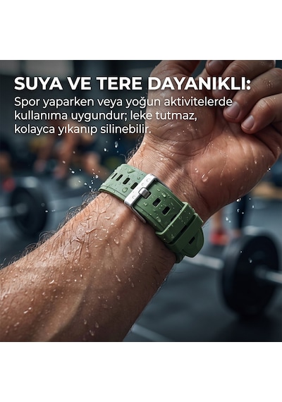Caseonn Fossil Gen 5e 42mm Kordon Prizma Tokalı Spor Silikon Kayış Turuncu